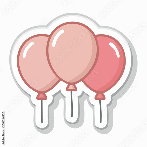 Three Pink Balloons Sticker