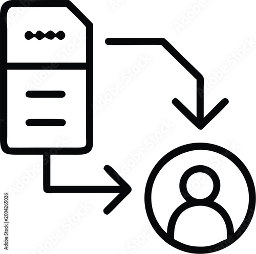 data transfer icon black line art depicting sd card to user profile high quality professional detailed modern elegant stylish clean crisp
