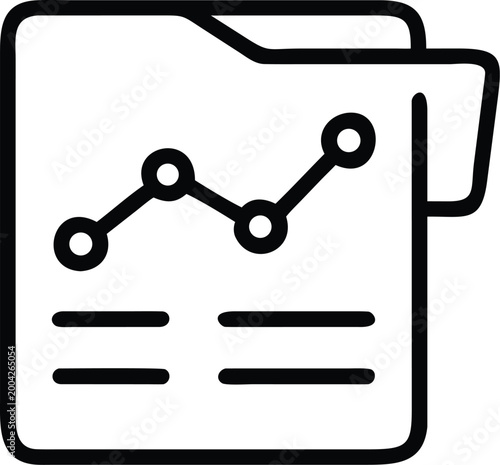 data report icon line graph with document black and white pictogram high quality professional detailed modern elegant stylish clean crisp vibrant