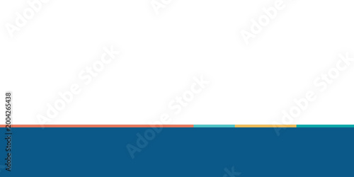 Minimalist Corporate Background with Blue Bottom Border and Multi-Colored Accents. Vector Illustration
