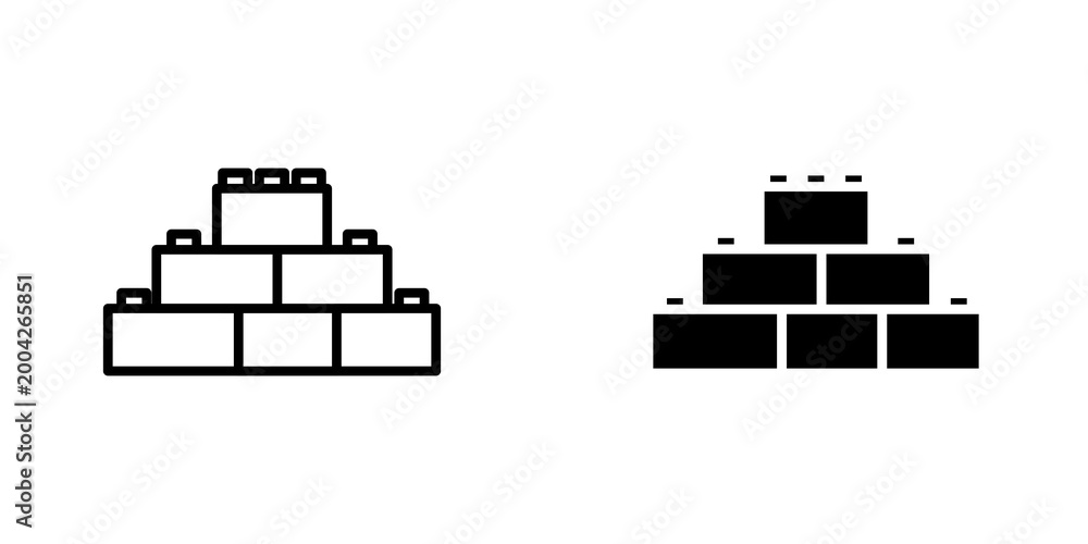 Obraz premium building toy icon on white background, editable stroke svg 10