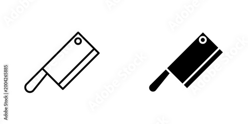 Photos Butcher knife icon on white background, editable stroke svg 10