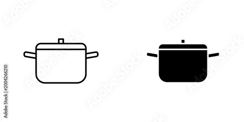 Cooking pot icon on white background, editable stroke svg 10