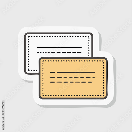 Hand-drawn illustration of two blank cards or notes