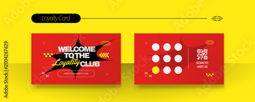 Bold Red Loyalty Club Card Creative Template