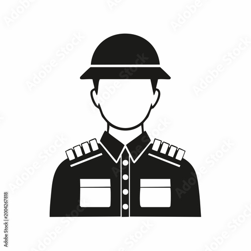 Icon of a person in uniform with a helmet
