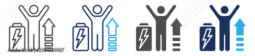 energy capacity icon set multi concept