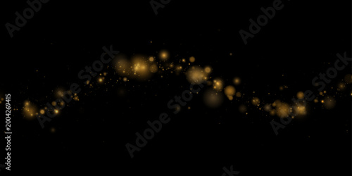 Abstract gold glitter flow moves in soft glowing space. Elegant festive particles form luxury background texture. Shimmer adds celebration warmth.
