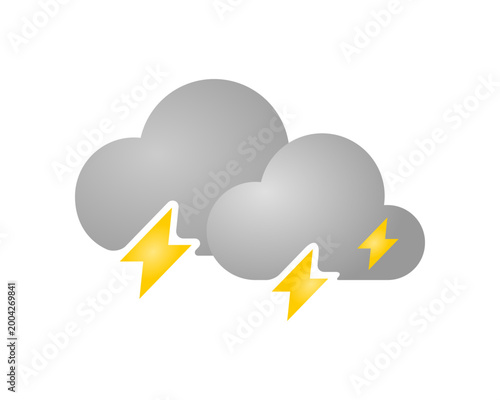 Clouds thunderstorm lightling weather forecast icon vector design