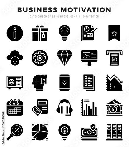 Business Motivation icon pack for your website. mobile. presentation. and logo design.