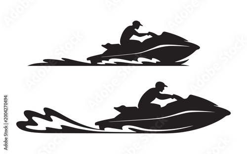 Person riding jet ski on water with waves