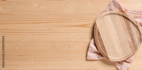 Cutting board and napkin on...