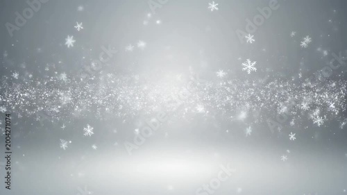 Sparkling Snowflakes Falling Glittering Abstract Background
