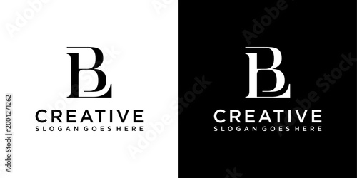 LB or BL initial letter logo design vector
