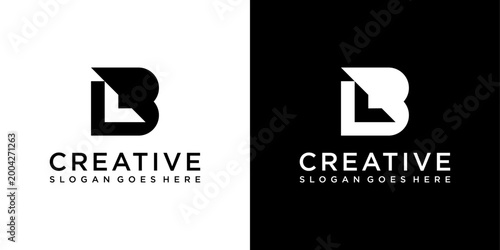 LB or BL initial letter logo design vector