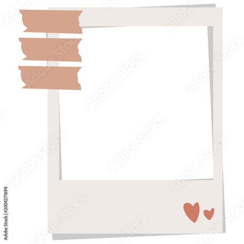 Polaroid Photo Frame with Sticky Tape Aesthetic Minimal Mockup