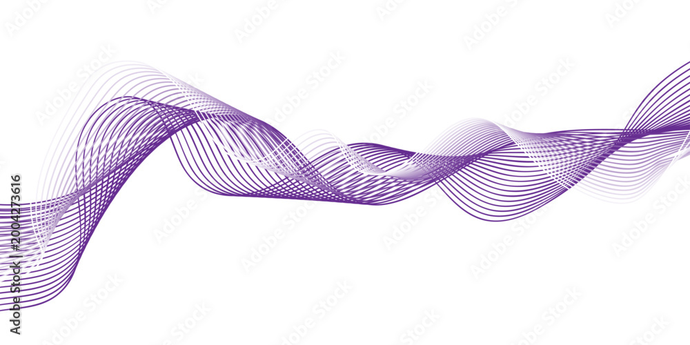 Fototapeta premium Abstract colorful wave background design featuring blue digital lines and wavy motion curves in a creative vector illustration art backdrop