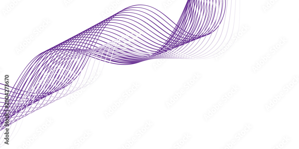 Fototapeta premium Abstract colorful wave background featuring pink and blue ribbon lines in a digital vector illustration with a wavy pattern flow and light motion design element