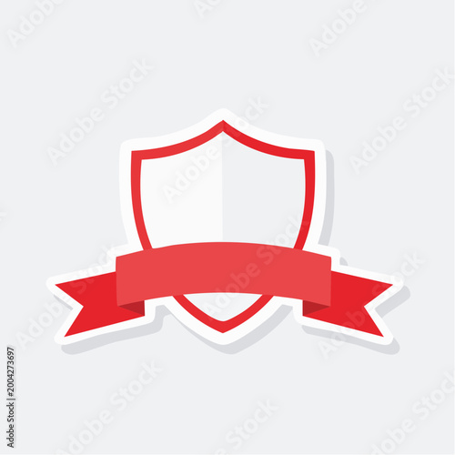 Red Shield and Ribbon Emblem