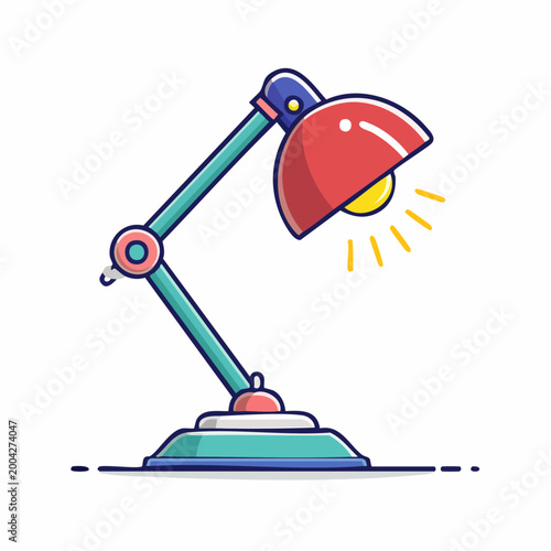 Cartoon Desk Lamp Illustration