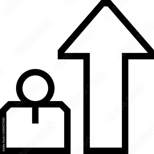 Leadership Growth Arrow Outline Icon
