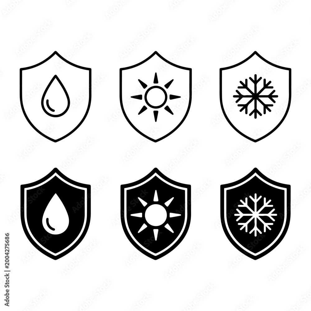 Obraz premium water sun frost protection shield icon