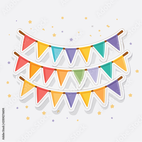 Colorful Party Bunting Flags with Stars
