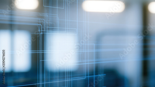 Transparent screen energy storage digital interface blue lines technology background futuristic design close up modern