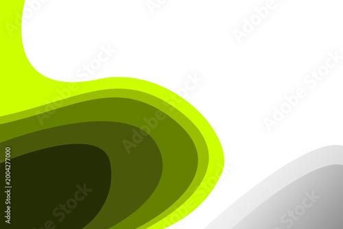 Leaf green wave layer color abstract background. Vector illustration	