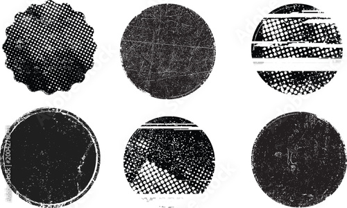 Grunge post Stamps Collection, Circles. Banners, Insignias , Logos, Icons, Labels and Badges Set . vector distress textures.blank shapes.