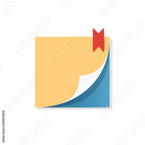 Sticky Note with Red Bookmark