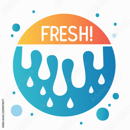 Fresh liquid splash logo with gradient and text