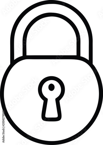 lock icon simple black and white outline on transparent background high quality professional detailed modern elegant stylish clean crisp vibrant colorful