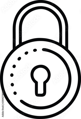 lock icon simple black and white line drawing on transparent background high quality professional detailed modern elegant stylish clean crisp vibrant
