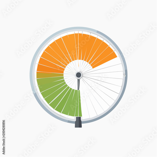 Abstract Bicycle Wheel with Color Segments