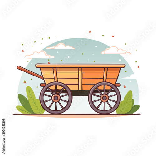 Wooden Cart Illustration