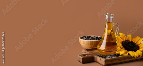 Jug of sunflower oil  and s...