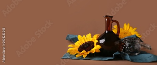 Jug of sunflower oil  and s...