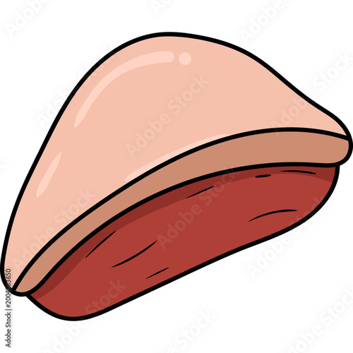 Raw Pork Belly Meat Illustration