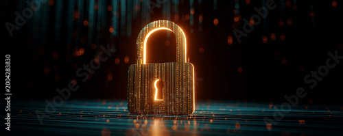 Animated database icon with glowing security lock and subtle pulse motion 32k ultra HD