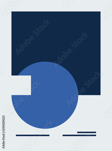 Free Download A modern abstract art piece featuring blue and white geometric shapes on a light gray background - GFXLoad