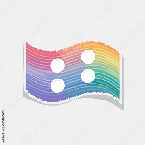 Abstract Rainbow Waves with Four White Circles