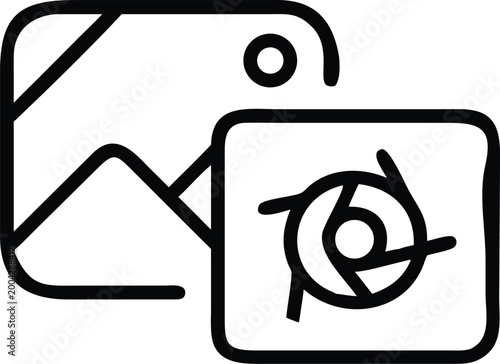 camera icon with viewfinder black and white line art illustration on white background high quality professional detailed modern elegant stylish clean