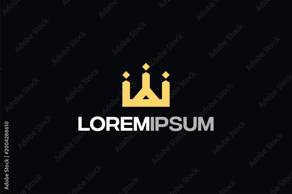 Fototapeta premium Simple Abstract Crown logo design vector image template