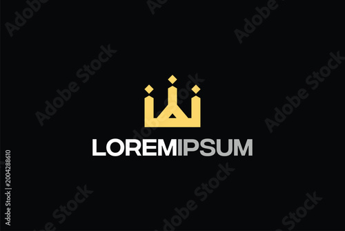 Simple Abstract Crown logo design vector image template