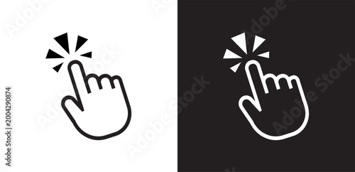 click here sign on white background