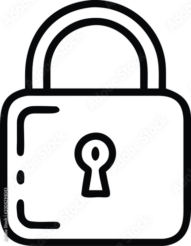 lock icon simple black and white outline illustration on a white background high quality professional detailed modern elegant stylish clean crisp