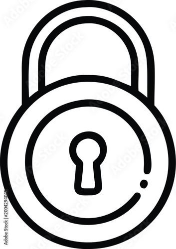 lock icon simple black and white line drawing of a padlock symbol high quality professional detailed modern elegant stylish clean crisp