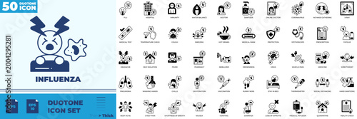 Influenza Duotone Editable Icons set