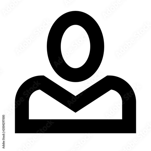 User icon in minimalist line art style. Human profile, avatar, and personal account concept vector illustration. Modern person symbol for business team and infographic design.
